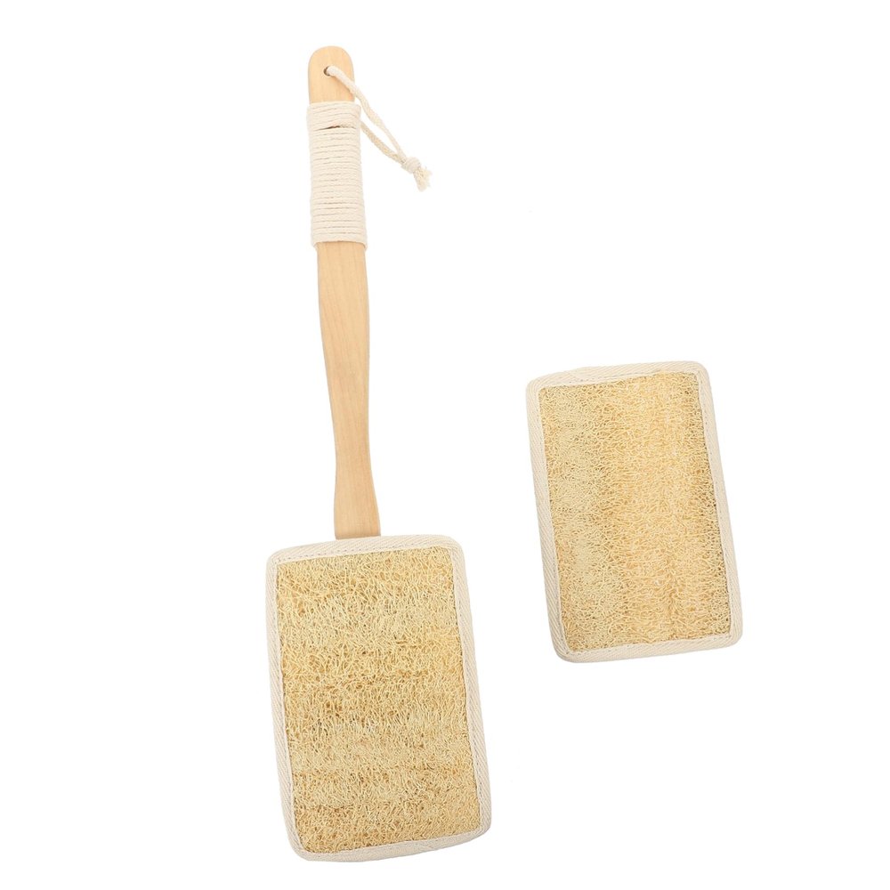 1Set Long Handle Back Scrubber for Shower Luffa Bath Brush Gentle Exfoliation Deep Cleaning Comfortable Grip Bathing Accessory for Men and Women
