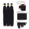 Deep Curly Bundles Human Hair Loose Deep Wave Human Hair Bundles 20 22 24 Inch Tangle Free Brazilian Virgin Remy Hair Extensions Double Weft For Curly Styles Deals view 3