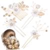 1Set Bridal Hair Accessories Floral Hair Pins Shaped Combs and Side Combs for Elegant Wedding Hair Decoration Durable and Lightweight Design view 1
