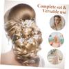 1Set Bridal Hair Accessories Floral Hair Pins Shaped Combs and Side Combs for Elegant Wedding Hair Decoration Durable and Lightweight Design view 3