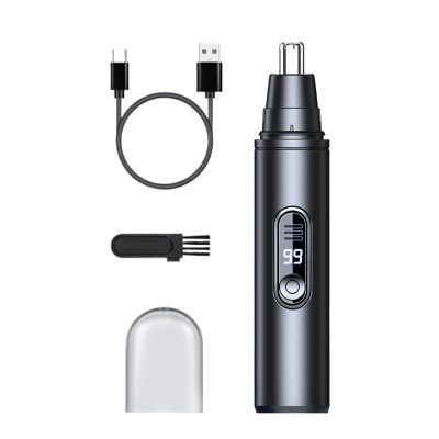Electric Nose Trimmer - USB Rechargeable Facial Hair Cutter | LED Display Waterproof Ear Shaver, Compact Grooming Device for Men Women Seniors and Teenagers Morning Routine