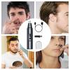 Electric Nose Trimmer - USB Rechargeable Facial Hair Cutter | LED Display Waterproof Ear Shaver, Compact Grooming Device for Men Women Seniors and Teenagers Morning Routine view 3