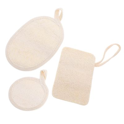 3Pcs Natural Loofah Facial Cleansing Pads Gentle Exfoliating Scrubber for All Skin Types for Easy to Use for Men and Women
