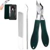 Adult Nail Clippers, 3 PCS Eagle Beak Shaped Beveled Nail Clipper Kit, Slanted Nail Clippers with Wide Jaw Opening and Anti-Splash for, for Manicure and Toenails (Green) view 1