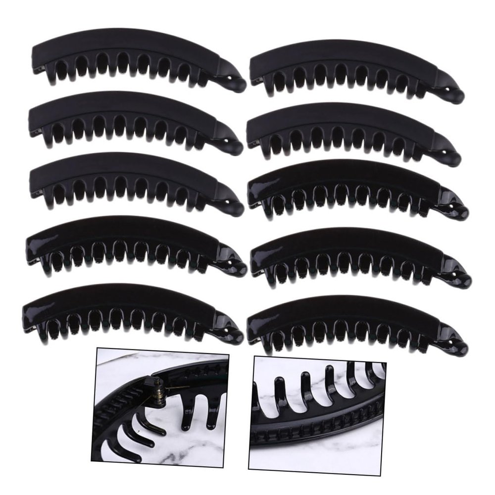 12Pcs Large Fishtail Banana Hair Clips with Teeth Durable Spring Hair Holders for Thick Thin Hair for Work Home and Parties