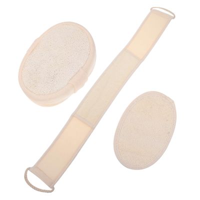 3Pcs Loofah Bath Pads Portable Back Scrubbers for Exfoliating and Cleansing Bath Supplies for Skin Massage and Dirt Removal Beige