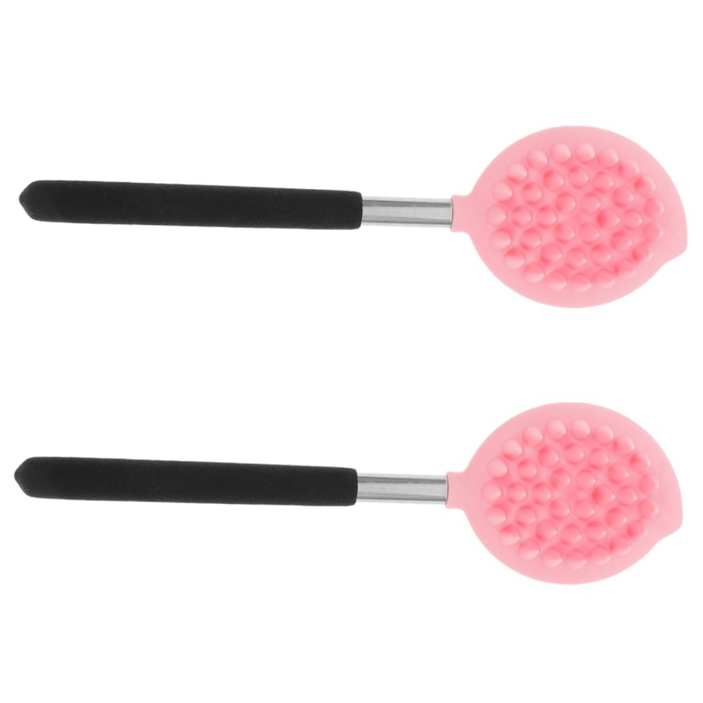 2Pcs Long Handled Bath Shower Brush Soft Silicone Exfoliating Body Scrubber for Maximum Comfort Ergonomic Back Brush with Dual Side Texture for Relaxing Shower