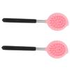 2Pcs Long Handled Bath Shower Brush Soft Silicone Exfoliating Body Scrubber for Maximum Comfort Ergonomic Back Brush with Dual Side Texture for Relaxing Shower view 1