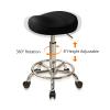 PU Leather Saddle Stool, Ergonomic Swivel Rolling Chair, Heigh Adjustable Stool, Small Rolling Chair for Message, Salon, Clinic, BeatutyHome Office, Tattoo (Black) view 3