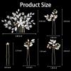 10 pcs Bride Hair Pins Rhinestone Bridal Hair Piece for Women Crystal Hair Accessories for Bride Bridesmaids Flower Girls(Gold) view 2