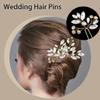 10 pcs Bride Hair Pins Rhinestone Bridal Hair Piece for Women Crystal Hair Accessories for Bride Bridesmaids Flower Girls(Gold) view 3
