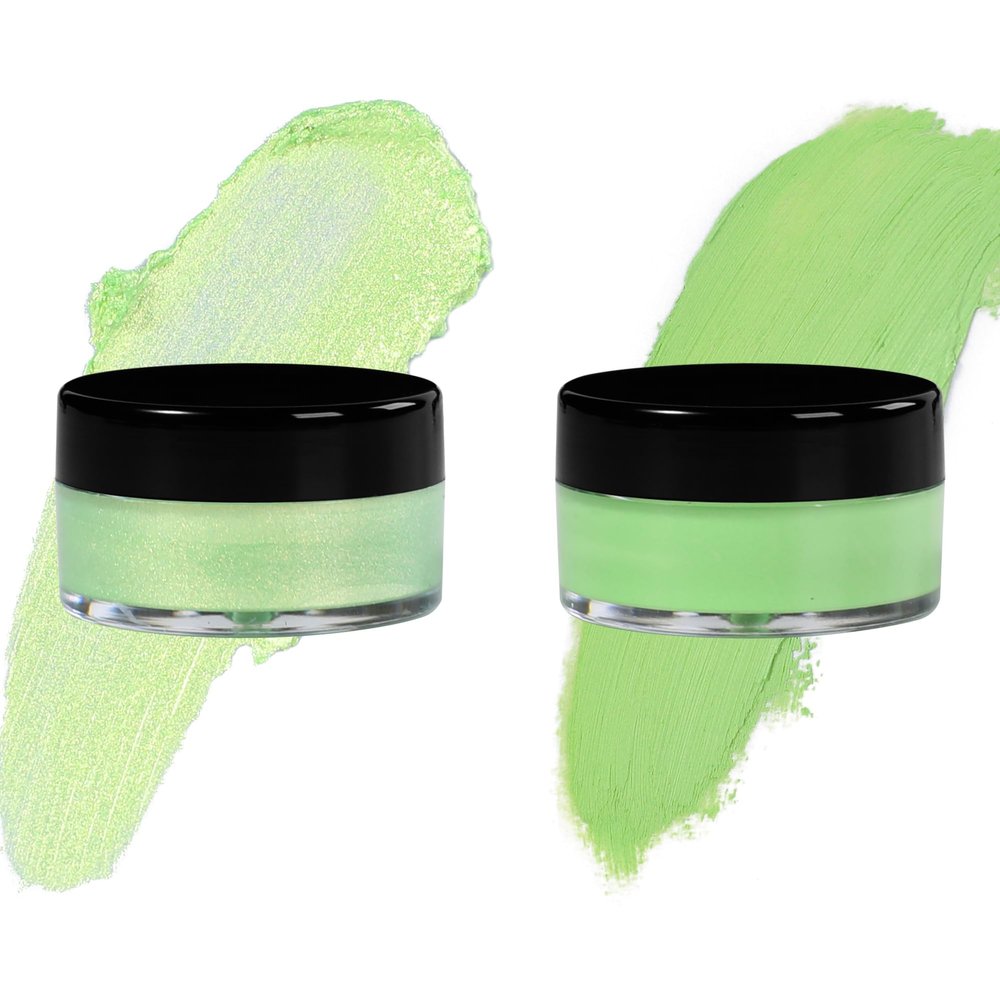 7V HOME BEAUTY Eyeshadow Cream, Blendable Smooth 2pcs Matte and Shimmer Creamy Eyeshadow (Light Green (Matte and Shimmer))