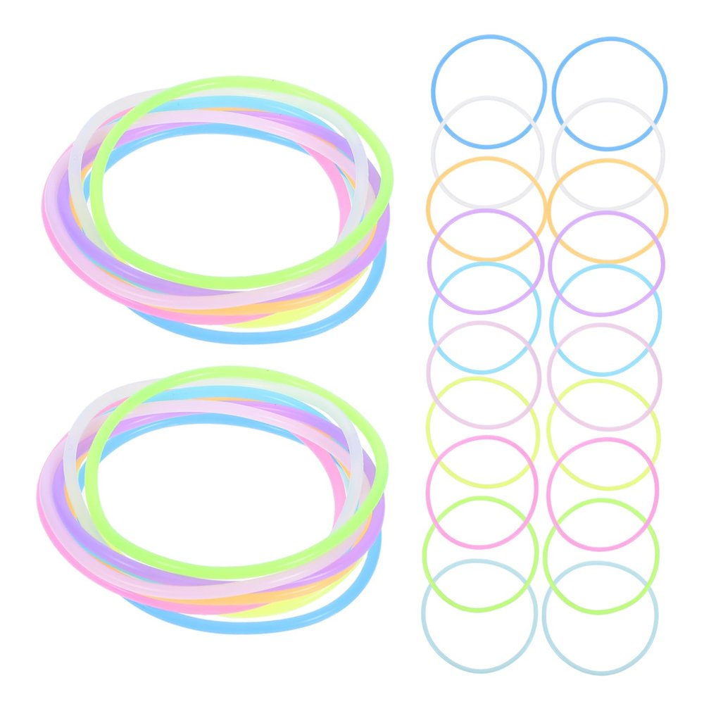 100Pcs Luminous Silicone Hair Tie Bracelets Glow the Dark Retro Disco Wristbands for Women Vibrant Colors for Parties and Everyday Use Durable and Stylish Accessory