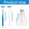 40pcs Shower Head Cleaning Brushes, 2 Designs Shower Head Cleaner Brush Tools & 10 Multi-Sized Unclogging Needles Showerhead Cleaning Pick for Nozzle Small Hole Household Bathroom Window Slot (Blue) view 2