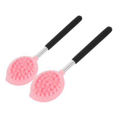 2Pcs Silicone Back Scrubber Bath Brush with Long Handle Exfoliating Body Scrubber for Comfortable Shower and Bath Experience Soft Bristles for Gentle Cleaning and Massage