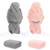 BEoffer 2 Pack Microfiber Hair Towel - 41 x 24 inches Super Soft, Absorbent, Fast Drying Without Frizz Hair Towel Wrap for Women Long, Thick, Curly Hair - Hair Turbans with Elastic Strap view 1
