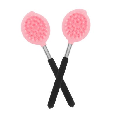 2Pcs Silicone Bath Shower Brush Long Handle Back Scrubber for Gentle Exfoliation Comfortable and Versatile Body Cleaning Tool with Soft Bristles for Bathing
