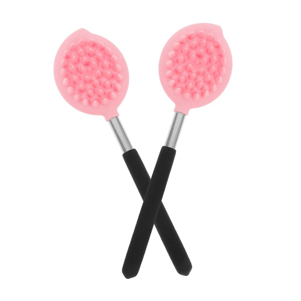 2Pcs Silicone Bath Shower Brush Long Handle Back Scrubber for Gentle Exfoliation Comfortable and Versatile Body Cleaning Tool with Soft Bristles for Bathing