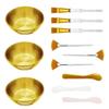 12 Pcs Gold Facial Bowl and Brush Set - 3 Stainless Steel Mixing Bowls, 3 Flat Brushes, 3 Fan Brushes, 3 Mask Applicators - Complete Esthetician Kit for Professional Spa & DIY Skincare view 1