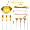 12 Pcs Gold Facial Bowl and Brush Set - 3 Stainless Steel Mixing Bowls, 3 Flat Brushes, 3 Fan Brushes, 3 Mask Applicators - Complete Esthetician Kit for Professional Spa & DIY Skincare view 2