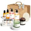 COBA'S DAUGHTER Rattan Gift Basket - 11-Piece Spa Inspired Bath, Body & Hair Kit for Women, Includes Coffee Scrub, Aloe Soothing Gel, Hair Serum, and Travel Minis (11 Pieces) view 1