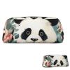 SDTYKHJ Pencil Case Lovely Panda Printed Big Pencil Bag Portable Coin Pouch Aesthetic Cosmetic Bag Leather Makeup Bag view 1