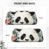 SDTYKHJ Pencil Case Lovely Panda Printed Big Pencil Bag Portable Coin Pouch Aesthetic Cosmetic Bag Leather Makeup Bag view 2