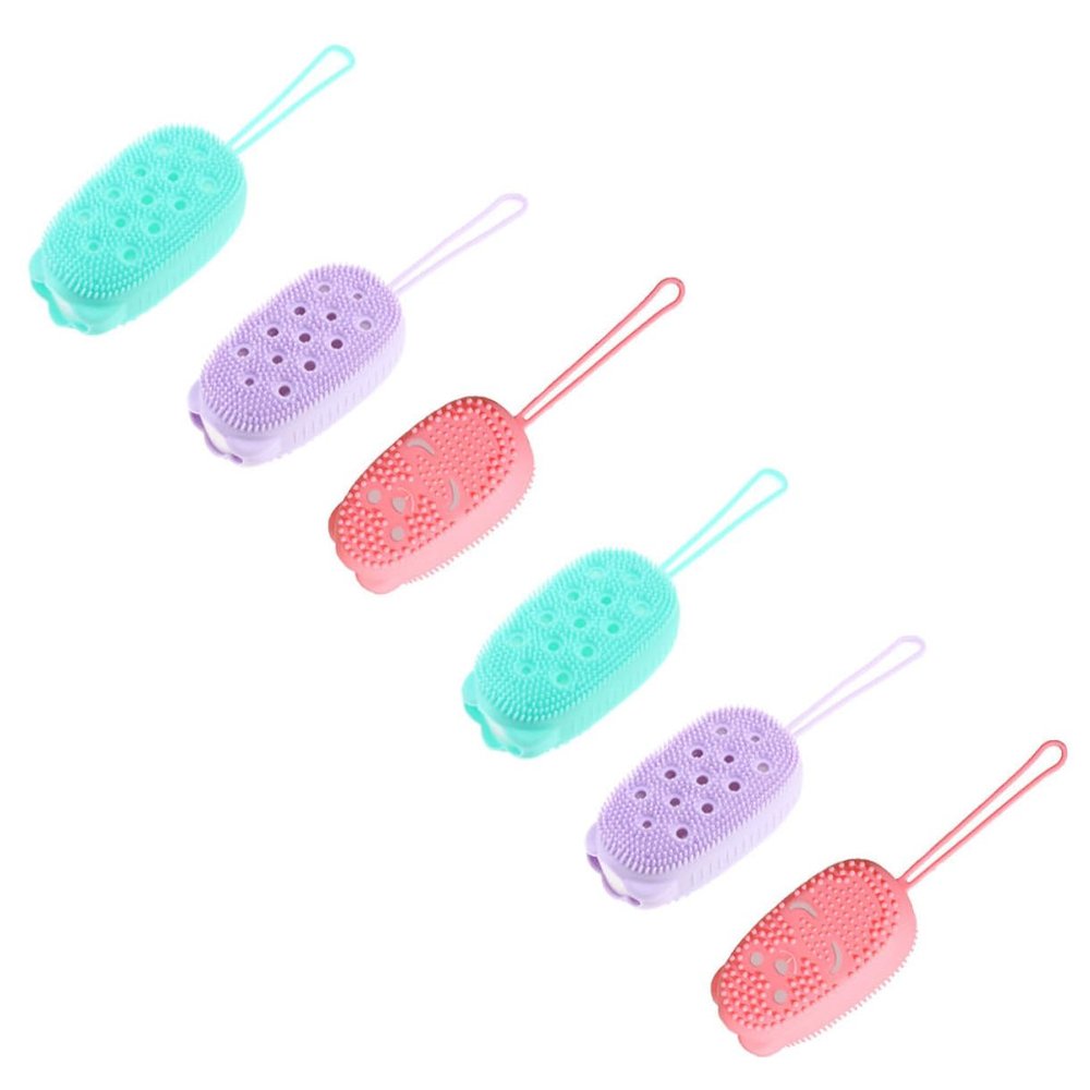 6Pcs Body Bathing Brush Double Sided Exfoliating and Massaging Shower Scrubber for Skin Cleaning Gentle for All Ages Space Saving Design Fresh Colors