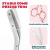 DINNAT Eyebrow Trimmer With Comb Facial Grooming Scissors Kit Professional Precision Eyebrow Trimmer Stainless Steel Eyebrow Trimmers Scissors with Combs Perfect For Gifts for Men and Women (Pink) view 2