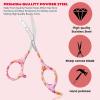 DINNAT Eyebrow Trimmer With Comb Facial Grooming Scissors Kit Professional Precision Eyebrow Trimmer Stainless Steel Eyebrow Trimmers Scissors with Combs Perfect For Gifts for Men and Women (Pink) view 3