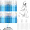 30pcs Shower Head Cleaner, 2 Styles Shower Head Cleaner Brushes & 10 Multi-Size Unclogging Needles Showerhead Cleaning Picks Brush Tool for Small Nozzle Hole Bathroom Gap Window Slot (Blue) view 1