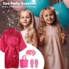 32 Pcs Spa Party Supplies, Featuring 8 Satin Kimono Robes, 8 Spa Headbands, 8 Disposable Foam Slippers, And 8 Tote Bags For Little Ones' Pedicure Or Sleepover Parties, view 2