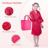 32 Pcs Spa Party Supplies, Featuring 8 Satin Kimono Robes, 8 Spa Headbands, 8 Disposable Foam Slippers, And 8 Tote Bags For Little Ones' Pedicure Or Sleepover Parties, view 4