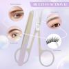 6 PCS Tweezers Set for Women, Eyebrow Tweezers Set with Curved Scissor for Ingrown Hair, Plucking Daily Beauty Tool with Leather Travel Case for Gifts (Gradient Purple) view 3