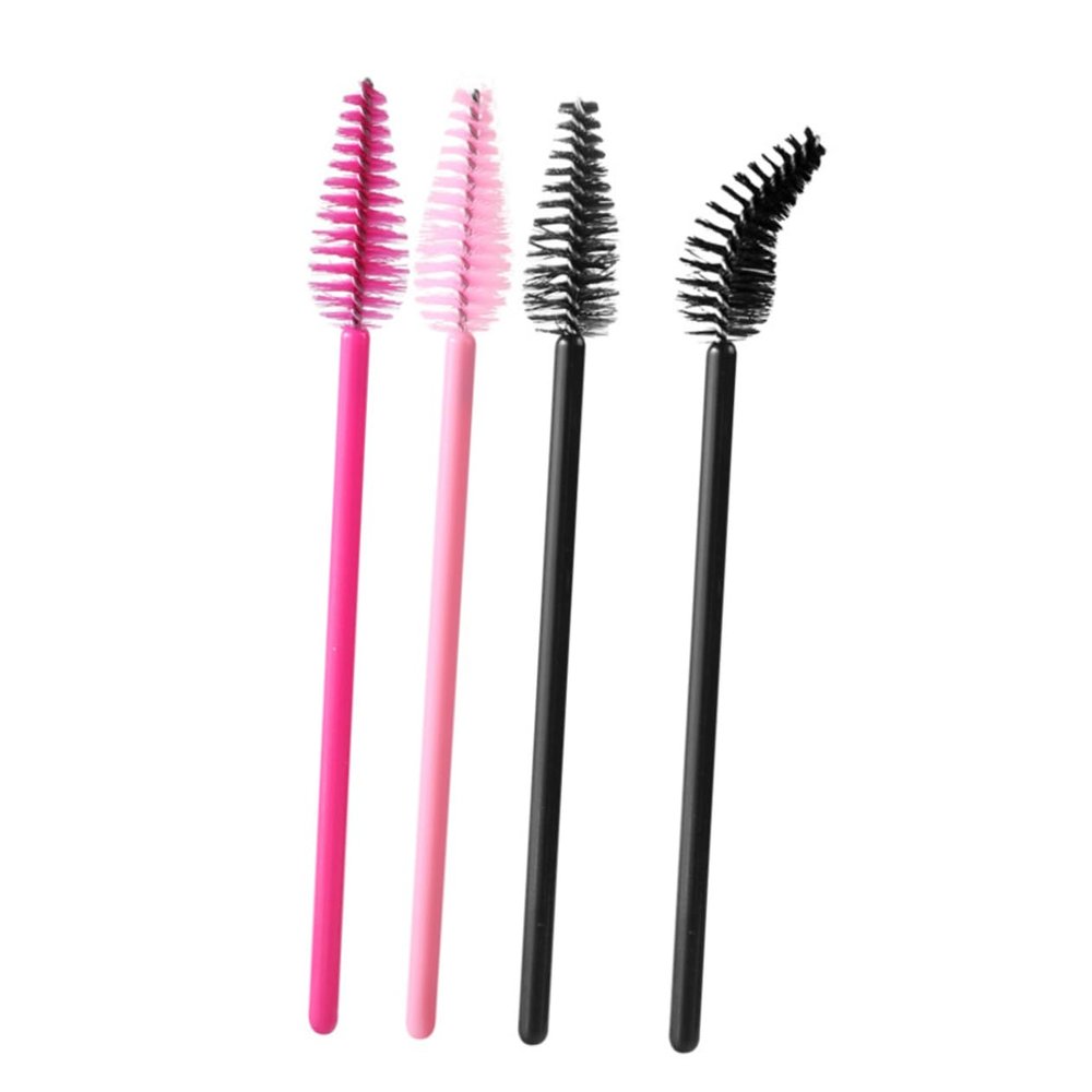 50Pcs Disposable Eyelash Mascara Wands Applicator Kits Rosy Spoolies Makeup Brush for Clump Application Great for Eyelash Separation and Makeup Essentials