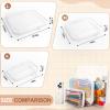 3PCS Clear Hard Shell Zipper Case,Toy Organizers and Storage Box,Clear Toiletry Cosmetic Case,Travel Makeup Bags, Diaper Bag Organizer,Pencil Case,Stackable Portable Transparent Zipper Pouches White-M view 2