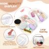 3PCS Clear Hard Shell Zipper Case,Toy Organizers and Storage Box,Clear Toiletry Cosmetic Case,Travel Makeup Bags, Diaper Bag Organizer,Pencil Case,Stackable Portable Transparent Zipper Pouches White-M view 3