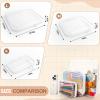 3PCS Clear Hard Shell Zipper Case,Toy Organizers and Storage Box,Clear Toiletry Cosmetic Case,Travel Makeup Bags, Diaper Bag Organizer,Pencil Case,Stackable Portable Transparent Zipper Pouches White-L view 2