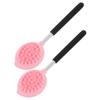 2Pcs Long Handle Silicone Bath Brush Ergonomic Back Scrubber for Shower Soft Exfoliating Body Brush for Maximum Comfort Versatile Wet and Dry Use for Bathroom Decor view 1