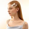 5Pcs Pearl Hair Accessories, Pearl Hair Clips, Snap Large Hairs Clips Pins Barrette Ties Hairs, French Pearls Pins, Elegant Pearls Bobby Pin, Sweet Bride Headwear For Girls Women Christmas Wedding view 4