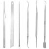 6Pcs Ingrown Toenail Tool, Toenail File and Lifters, Nail File Lifter Pusher, Spoon Nails Cleaner Manicure Tools, Metal Cuticle Pusher And Scraper, Under Nail Cleaner Tools Pain Relief view 1