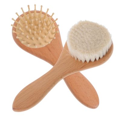 2pcs Infant Soft Wool Bath Brushes for Newborn Scalp Shampoo Care