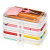 3PCS Clear Hard Shell Zipper Case,Toy Organizers and Storage Box,Clear Toiletry Cosmetic Case,Travel Makeup Bags, Diaper Bag Organizer,Pencil Case,Stackable Portable Transparent Zipper Pouches White-S view 1