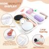3PCS Clear Hard Shell Zipper Case,Toy Organizers and Storage Box,Clear Toiletry Cosmetic Case,Travel Makeup Bags, Diaper Bag Organizer,Pencil Case,Stackable Portable Transparent Zipper Pouches White-S view 3
