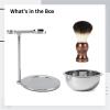Funabridge Complete Shaving Set For Men With Nylon Bristle Brush, Stainless Steel Stand & Soap Bowl, Wet Shaving Essentials view 1