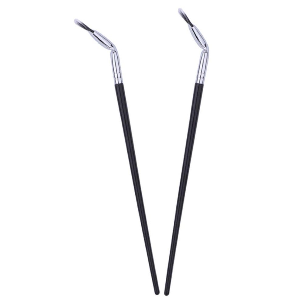2Pcs Curved Fan Eyelash Brush for Precise Makeup Application Portable Lower Eyelash Eyebrow Tool for Color Gloss Application Durable Easy to Carry Makeup