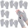 Geyoga 6 Pairs Fingerless Moisturizing Gloves Eczema Cotton Gloves for Adults Half Finger Touchscreen Lotion Overnight Dry Hands for Women Sleeping (Classical,Grey) view 1