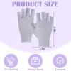 Geyoga 6 Pairs Fingerless Moisturizing Gloves Eczema Cotton Gloves for Adults Half Finger Touchscreen Lotion Overnight Dry Hands for Women Sleeping (Classical,Grey) view 2