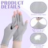 Geyoga 6 Pairs Fingerless Moisturizing Gloves Eczema Cotton Gloves for Adults Half Finger Touchscreen Lotion Overnight Dry Hands for Women Sleeping (Classical,Grey) view 3