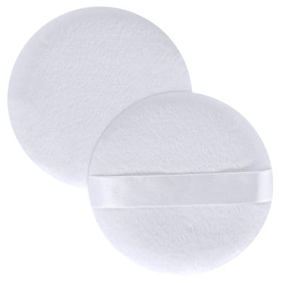 2pcs 4.13 Inch Powder Puffs Large Loose body powder puff, White Soft Velour makeup puff